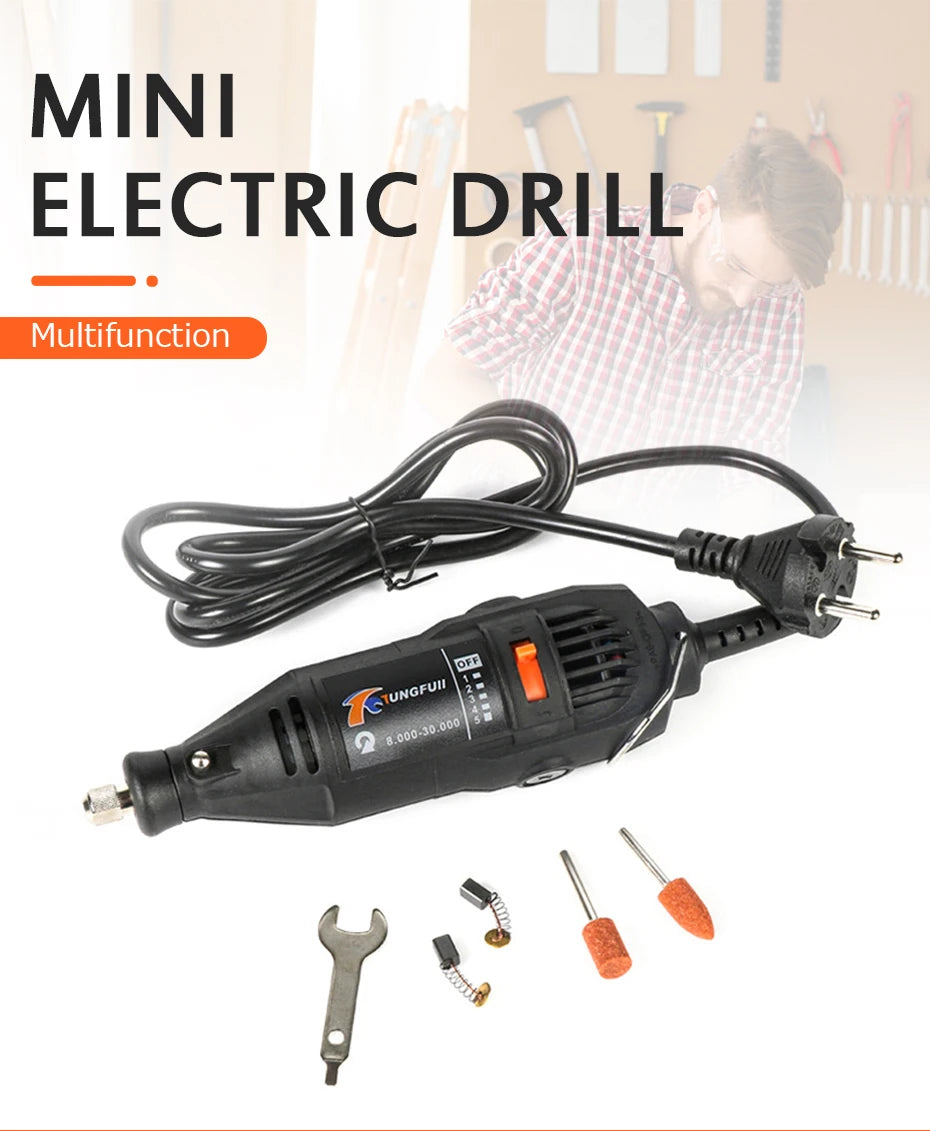 220V Mini Electric Drill Engraver Electric Drilling Machine For Rotary Tools Mini Dremel Tool With Power Tools Accessories