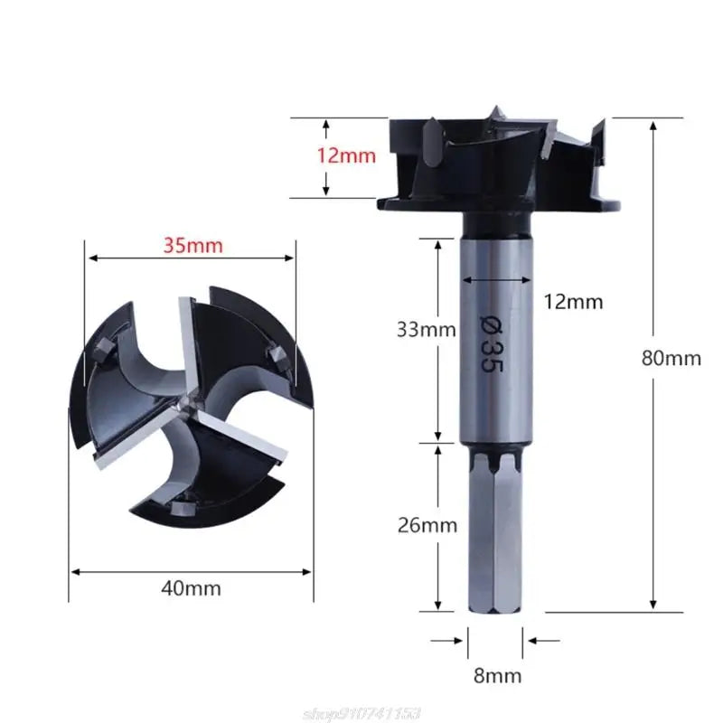 Woodworking Tools Forstner Drill Bit Hole Cutter Milling Opener 35mm Hinge Cutter Tools 12mm Depth S29 22 Dropship