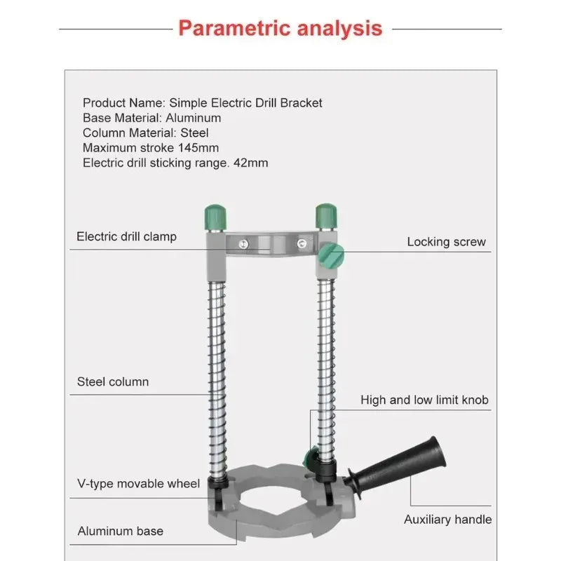 Power tools electric drill stand multifunctional aluminum mini mobile drill stand DIY hand tools for woodworking drilling