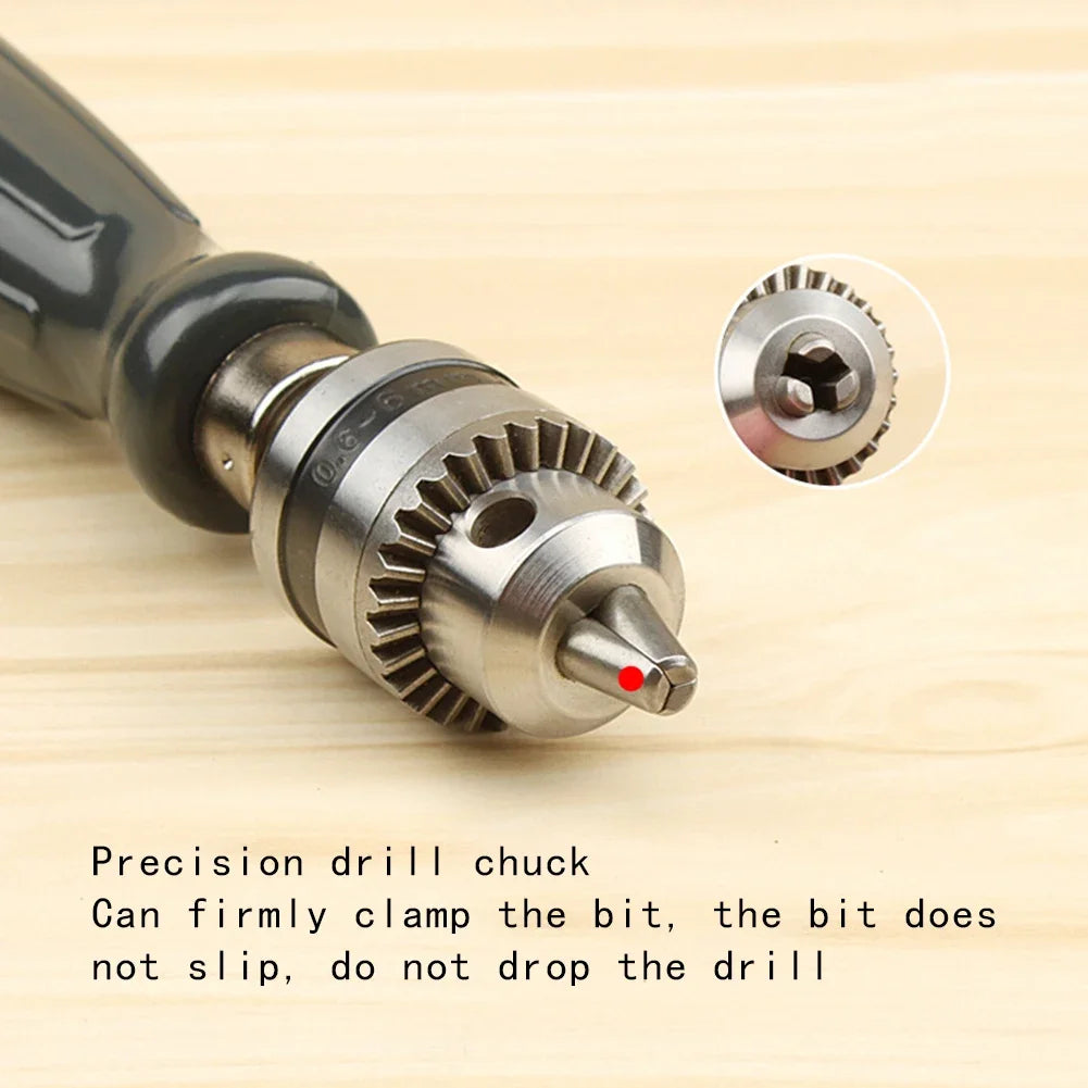 Drill Chuck Hand Drill Set with 1.5/2.0/3.0/4.0/5.0mm Bits Manual Drilling Tool Multifunction Hand Twist Drill DIY Tool