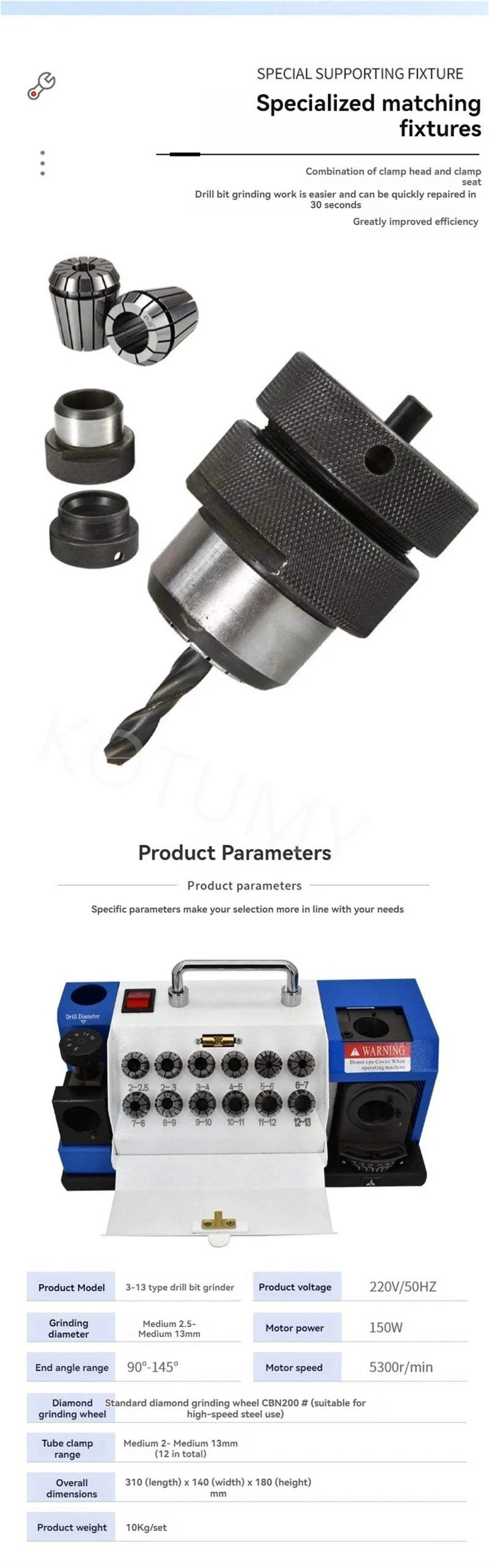 Grinding Drill Bit Machine 2.5-13 Drill Bit Grinder Sharpening Machine High-precision Grinding Machine Drill Bit Grinder