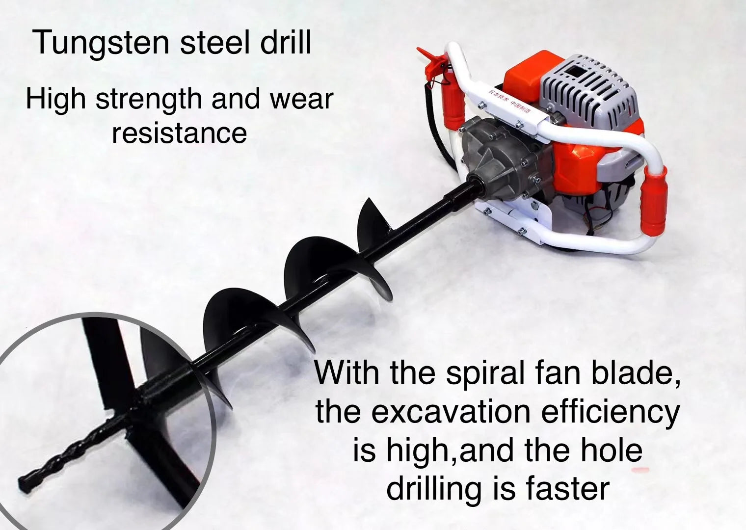 Professional 60CC Ground Drill Earth Auger Hole Digger Garden Tools Planting Machine Farm Auger Agricultural Drill cultivator