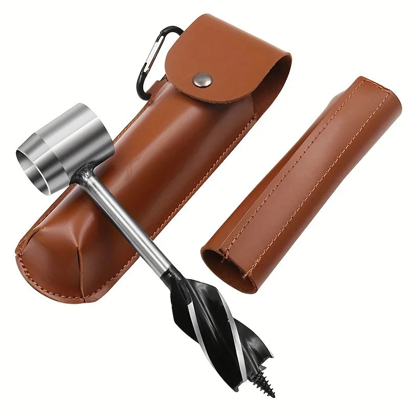 Portable Outdoor Survival Woodworking Tools Auger Drill Bits Bushcraft Settlers Hand Drill Punch Tool For Camping Outdoor Hiking