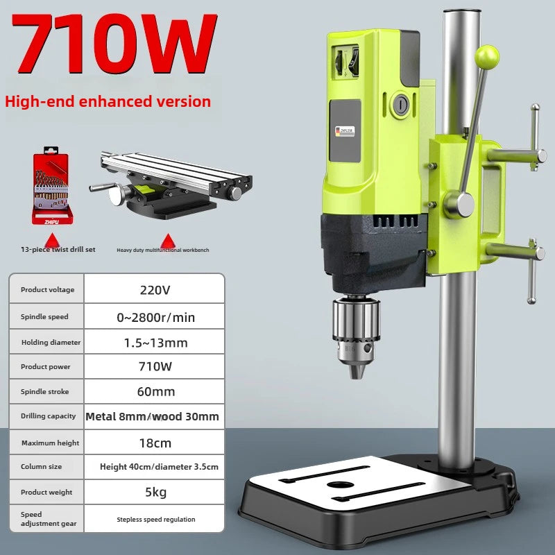 Drill Small Household 220v High Power Industrial Drilling Machine Milling Machine Workbench Multifunctional High Precision