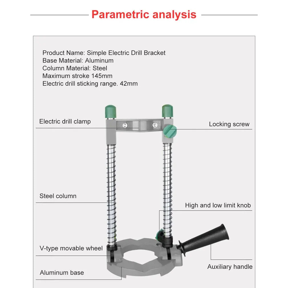 Power tools electric drill stand multifunctional aluminum mini mobile drill stand DIY hand tools for woodworking drilling