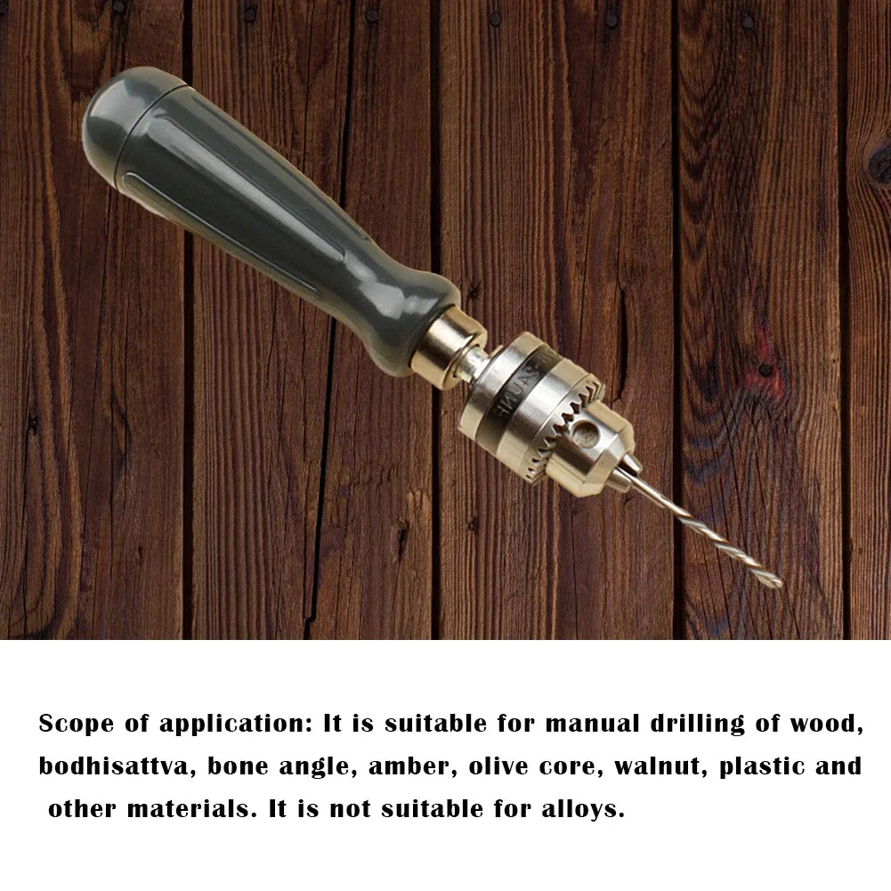 Drill Chuck Hand Drill Set with 1.5/2.0/3.0/4.0/5.0mm Bits Manual Drilling Tool Multifunction Hand Twist Drill DIY Tool