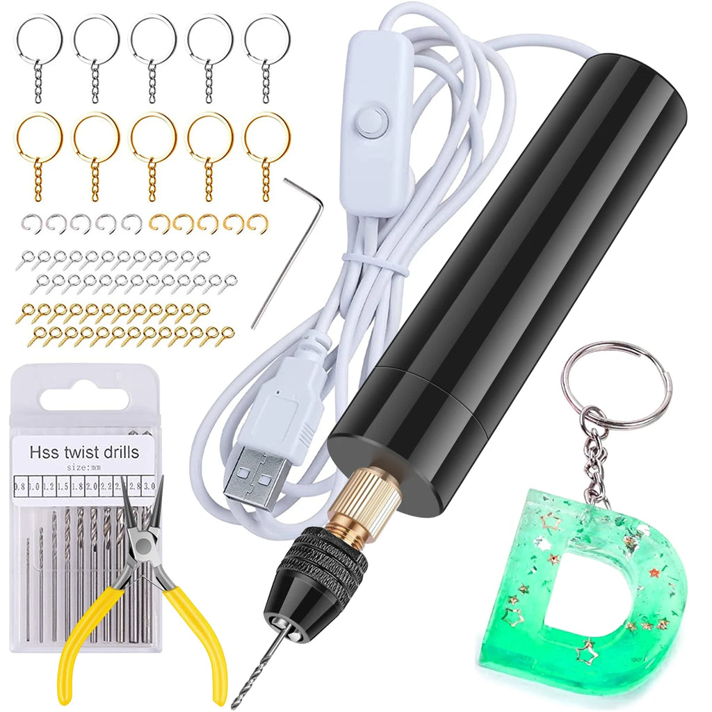 Handheld Mini Electric Drill DIY Electric USB Electric Drill Tools For Epoxy Resin Making DIY Jewelry Pendant Making Power Tools