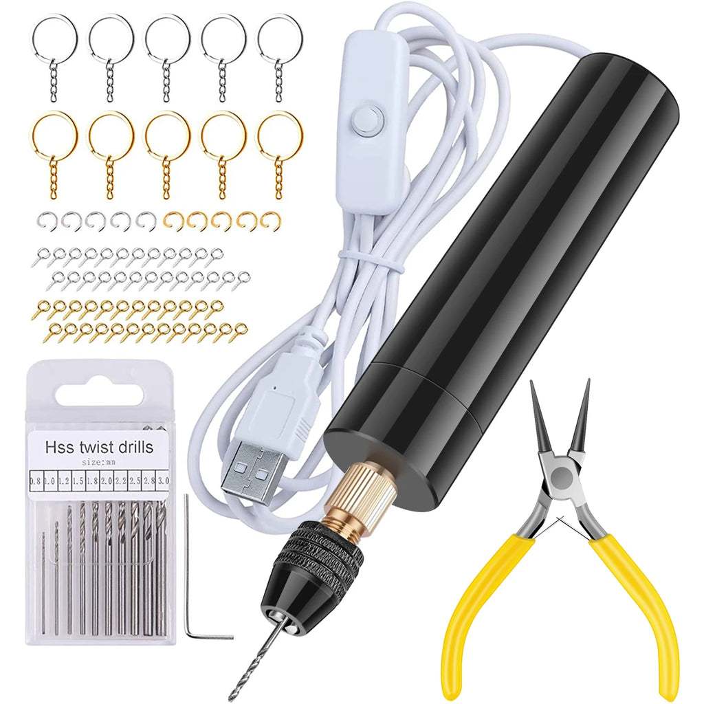 Handheld Mini Electric Drill DIY Electric USB Electric Drill Tools For Epoxy Resin Making DIY Jewelry Pendant Making Power Tools
