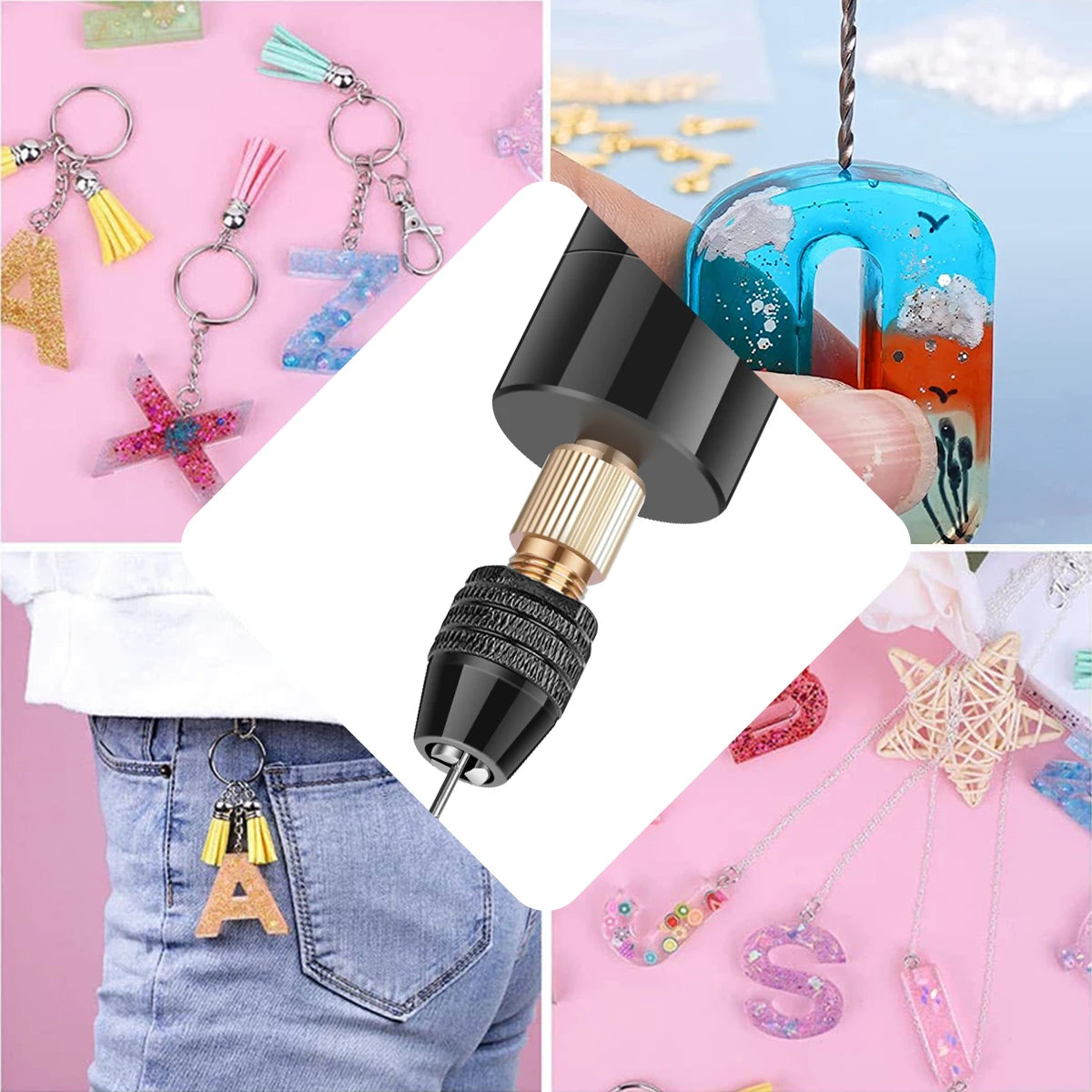 Handheld Mini Electric Drill DIY Electric USB Electric Drill Tools For Epoxy Resin Making DIY Jewelry Pendant Making Power Tools