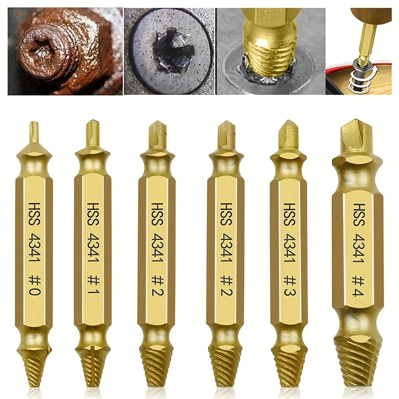 Damaged Screw Extractor Set HSS Drill Bit Stripped Broken Remover Small Easily Quickly Take Out Kit Easy Demolition Power Tools