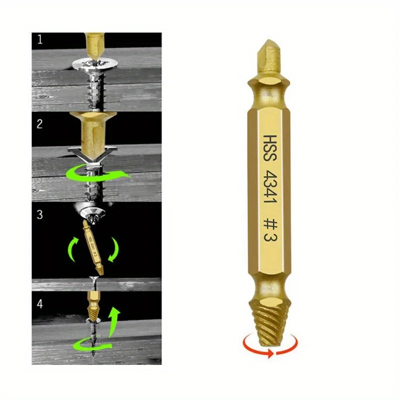 Damaged Screw Extractor Set HSS Drill Bit Stripped Broken Remover Small Easily Quickly Take Out Kit Easy Demolition Power Tools